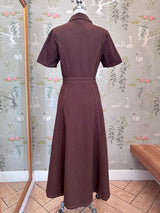 Coffee Twill Shirt Dress