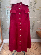 Berry Faux Suede Skirt