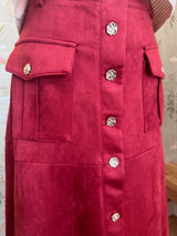 Berry Faux Suede Skirt