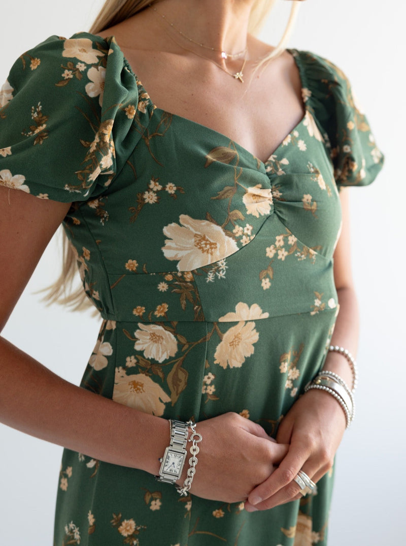 Janie Floral Dress - Green