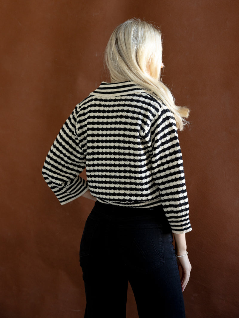 Blaire Striped Sweater Black