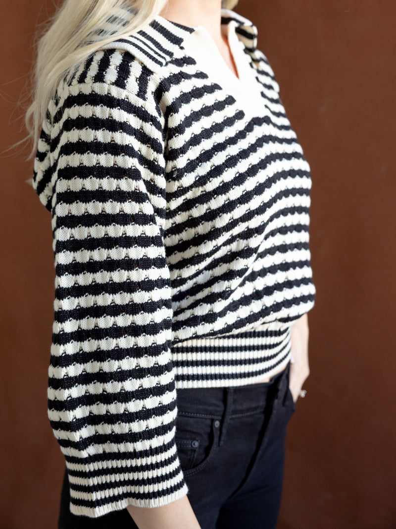 Blaire Striped Sweater Black