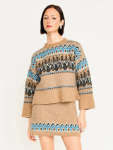 Mirth Salida Brushed Fairisle Sweater in Glacial