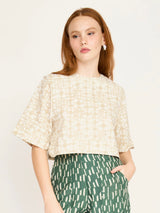 Mirth Cropped Field Top in Sandcastle