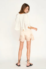 Mirth Bari Top in White Lotus Eyelet