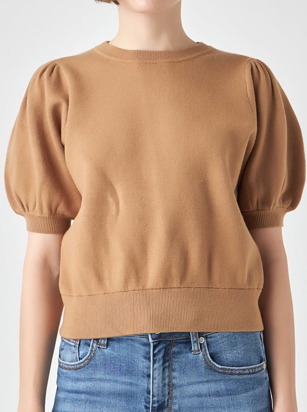 Andrea Knit Top in Taupe