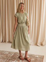 Gabbie Dot Midi Skirt - Olive