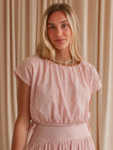 Gabbie Dot Cropped Top - Pink