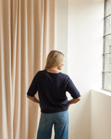 Rolled Hem Short Sleeve - Navy