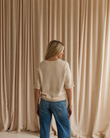 Rolled Hem Short Sleeve - Oatmeal