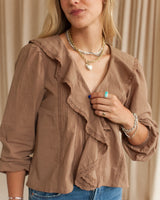 Gigi Cotton Blouse- Brown