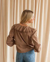 Gigi Cotton Blouse- Brown