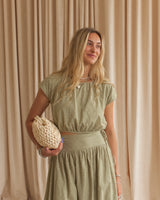 Gabbie Dot Cropped Top - Olive
