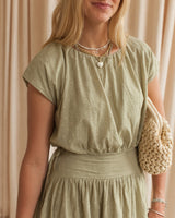 Gabbie Dot Cropped Top - Olive