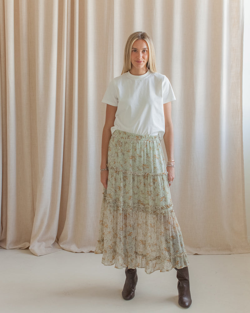 Addie Tiered Midi Skirt