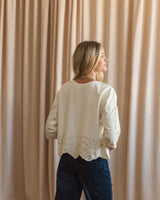 Floral Eyelet Terry Sweatshirt