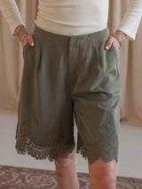 Isabella Lace Shorts - Olive