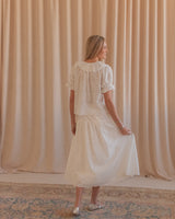 Embroidered Bow Skirt Set