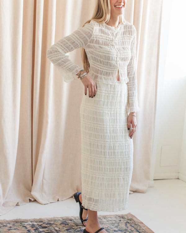 Kennedy Smocked Skirt - Cream