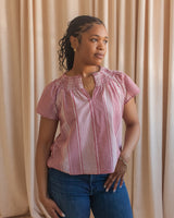 Marcie Gingham Blouse- Red