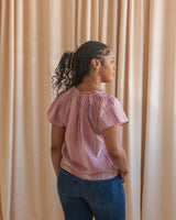Marcie Gingham Blouse- Red