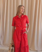 Francis Eyelet Midi Dress