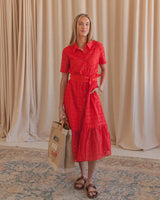 Francis Eyelet Midi Dress