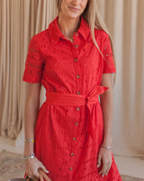 Francis Eyelet Midi Dress