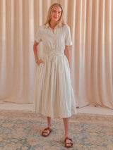 Striped Woven Shirtdress