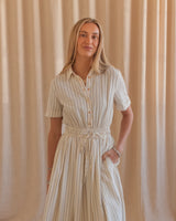 Striped Woven Shirtdress