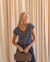 Rory Striped Knit- Navy