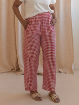 Lizzie Gingham Pants- Red