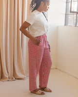 Lizzie Gingham Pants- Red