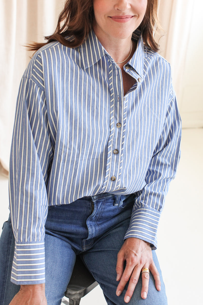 Stella Stripe Button-up Blouse