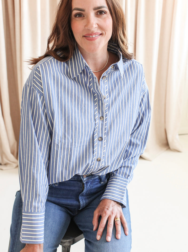 Stella Stripe Button-up Blouse