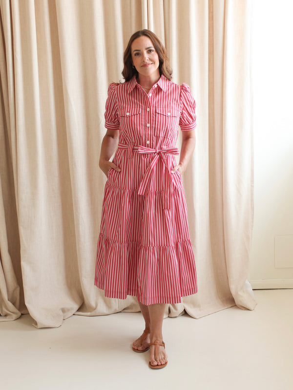 Jessie Striped Midi Shirtdress