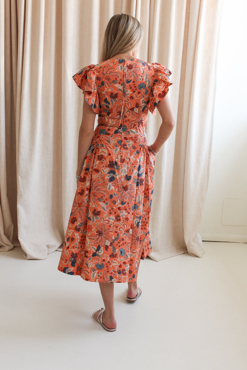 ulla johnson midi dress sale Amaia ruffled printed silk crepe de chine - multi Designed with a relaxed bust and elastic waist Ulla Johnson | Luxury Fashion