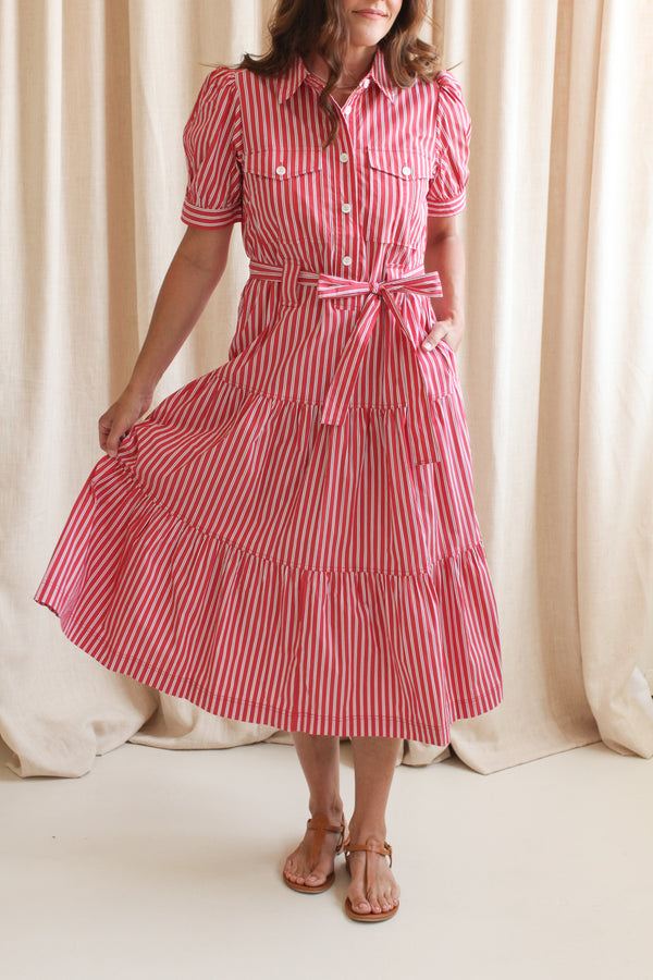 Jessie Striped Midi Shirtdress