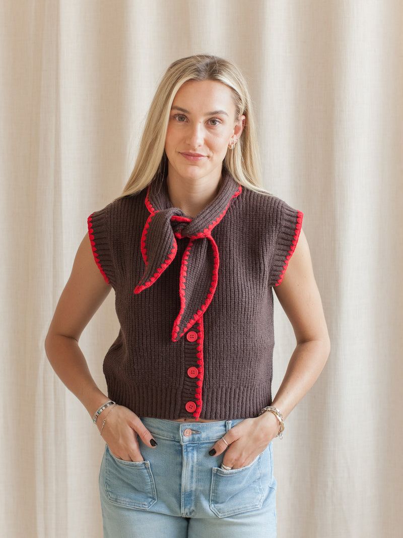 Sailor Sleeveless Knit - Brown