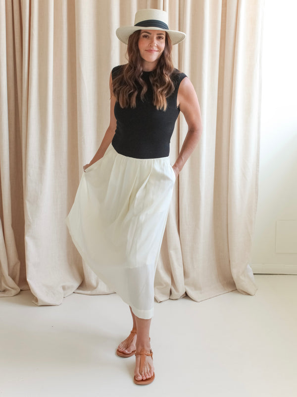 Bridget Contrast Dress- White/Black