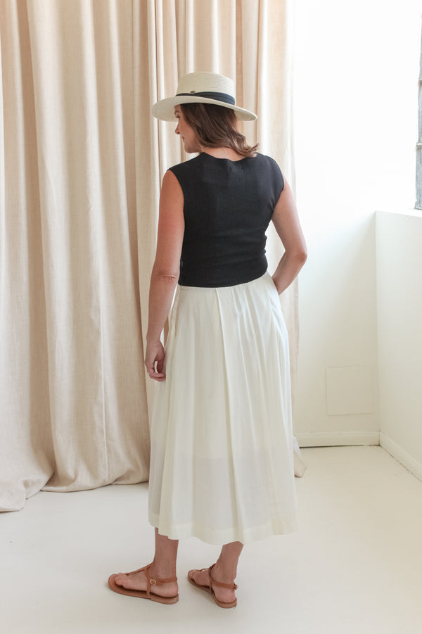 Bridget Contrast Dress- White/Black