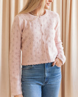 Mila Pointelle Cardigan - Blush