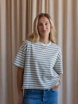 Jessie Striped Tee - Heather Grey
