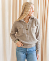 Tori Half Button Knit Pullover