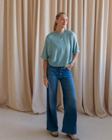 Lilliana Short Sleeve Knit- Sky