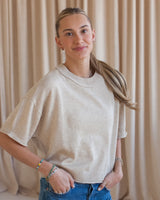 Lilliana Short Sleeve Knit- Oatmeal