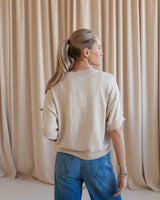 Lilliana Short Sleeve Knit- Oatmeal