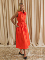 Coral Belted Dress