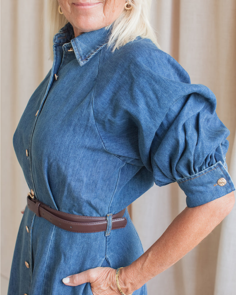 Lena Denim Belted Dress – Koo De Ker