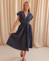 Elena Pleated Midi Dress